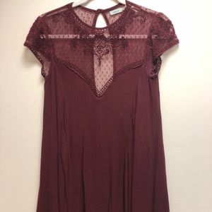 Kimchi Blue Maroon Babydoll Dress